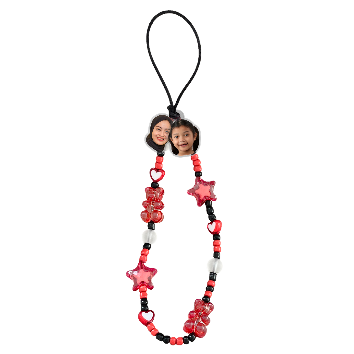 Beaded Strap with Acrylic Charm - Face Grid Harley Quinn