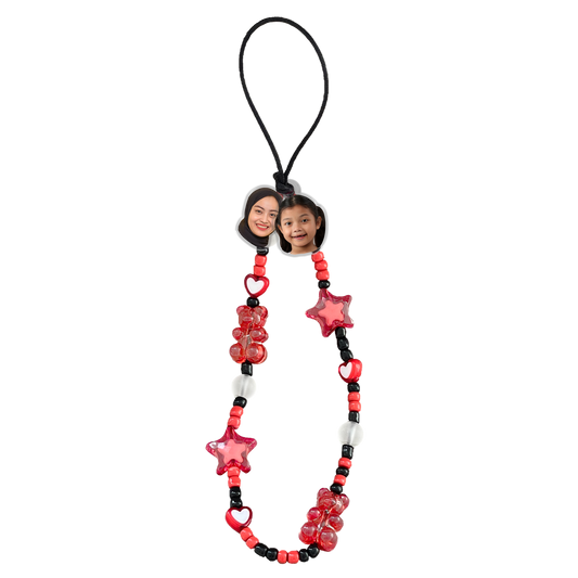 Beaded Strap with Acrylic Charm - Face Grid Harley Quinn