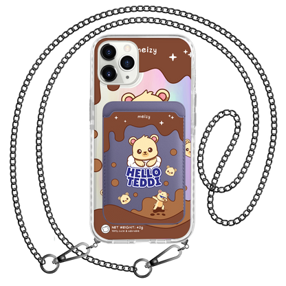 iPhone Magnetic Wallet Holo Case - Hello Teddy 1.0