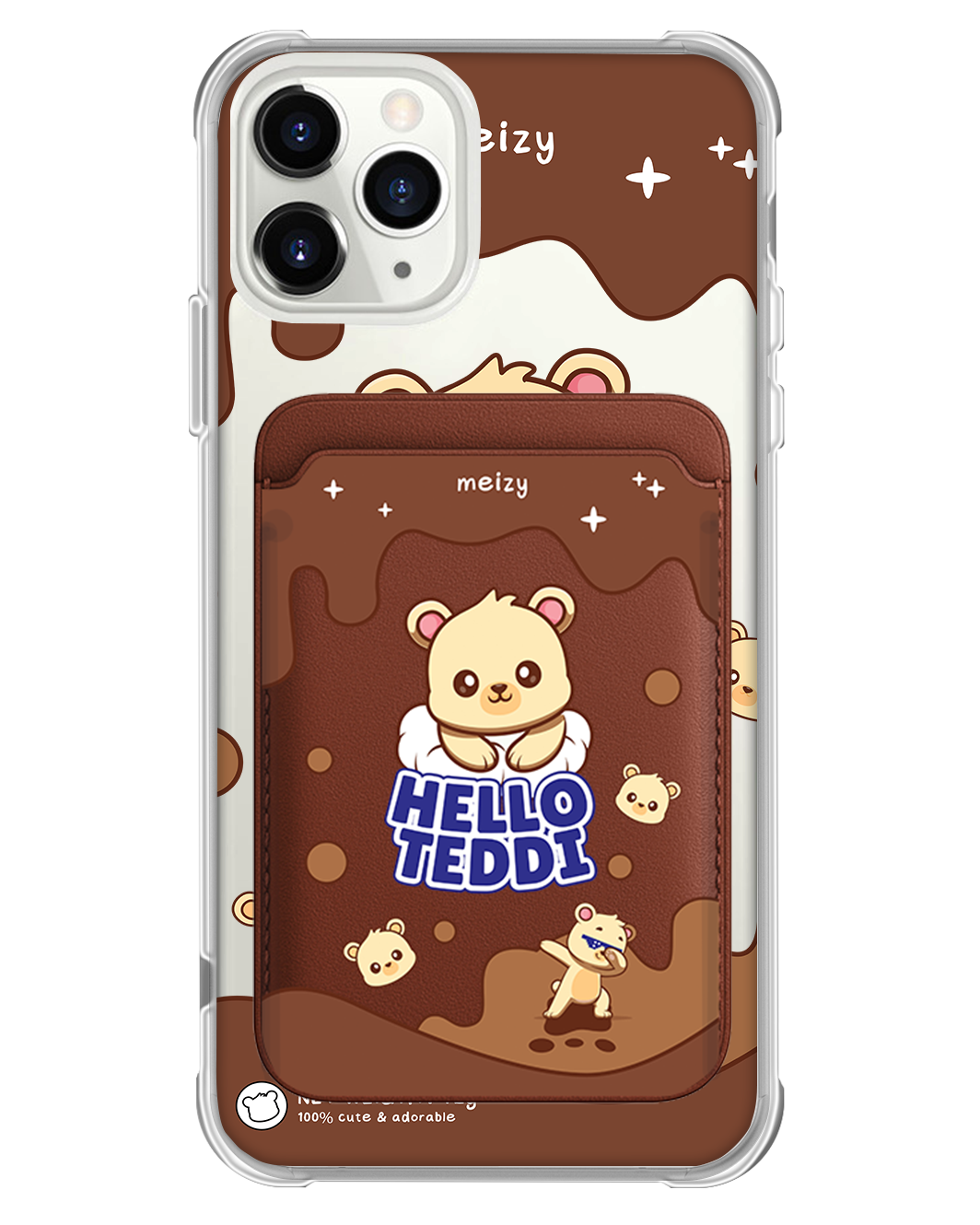 iPhone Magnetic Wallet Case - Hello Teddy 1.0