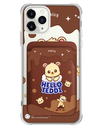 iPhone Magnetic Wallet Case - Hello Teddy 1.0