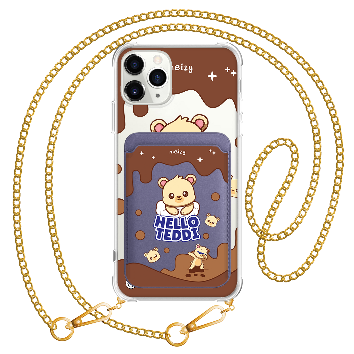 iPhone Magnetic Wallet Case - Hello Teddy 1.0