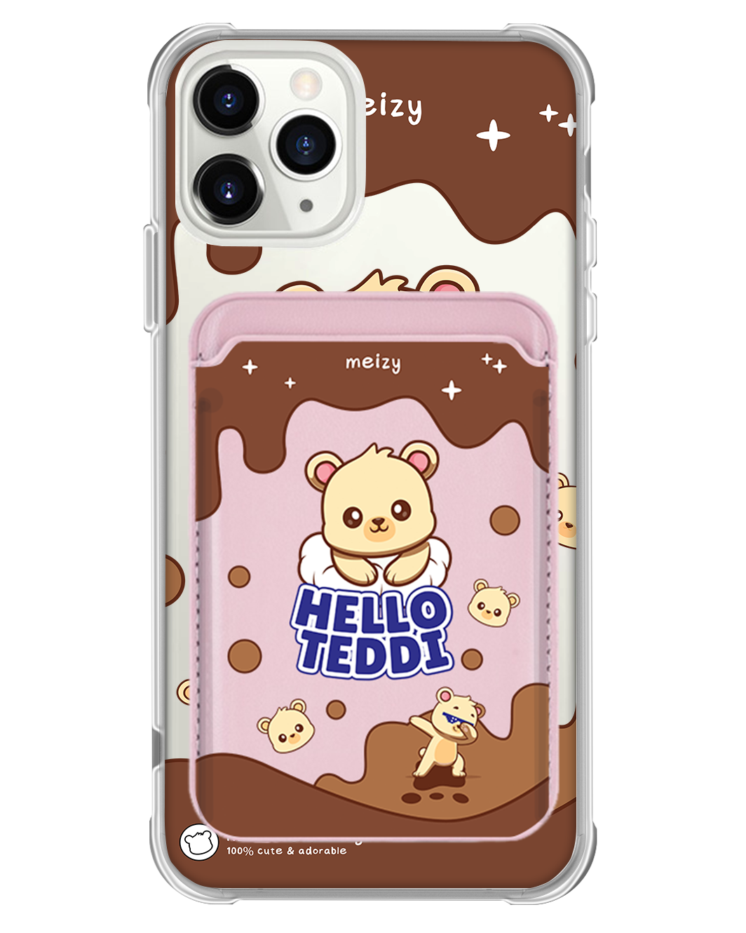 iPhone Magnetic Wallet Case - Hello Teddy 1.0