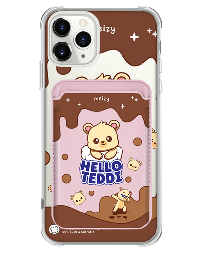 iPhone Magnetic Wallet Case - Hello Teddy 1.0