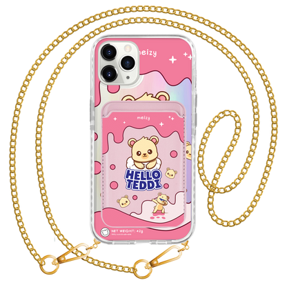 iPhone Magnetic Wallet Holo Case - Hello Teddy 2.0