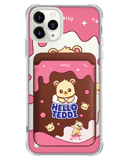 iPhone Magnetic Wallet Case - Hello Teddy 2.0