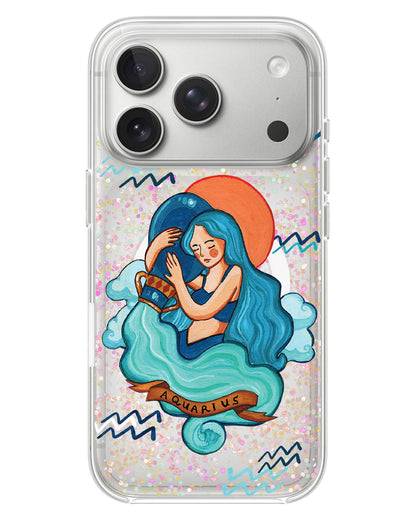 iPhone Glitter Case - Aquarius