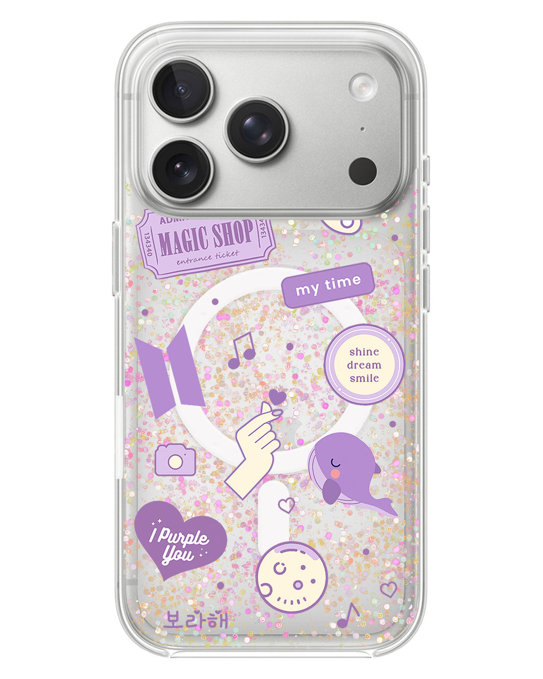 iPhone Glitter Case - BTS Sticker Pack
