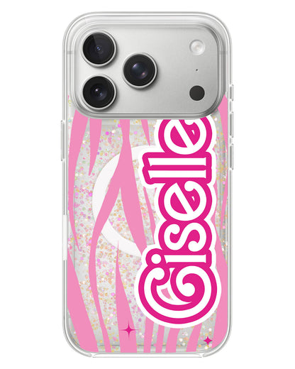 iPhone Glitter Case - Barbie Zebra Pattern