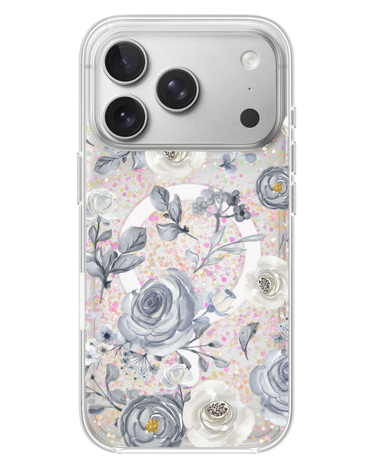 iPhone Glitter Case - Blue Rose