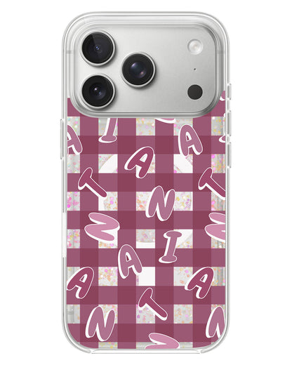 iPhone Glitter Case - Checkered Monogram 2.0