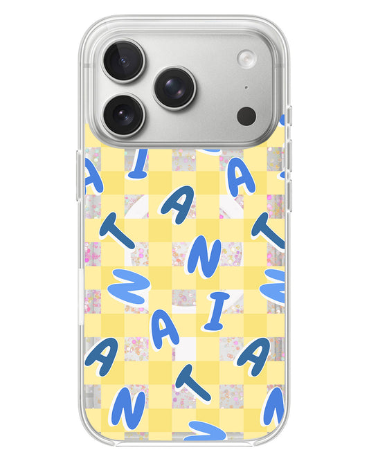 iPhone Glitter Case - Checkered Monogram 3.0