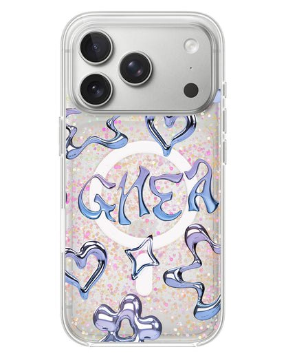 iPhone Glitter Case - Chrome Monogram 1.0