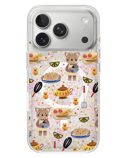 iPhone Glitter Case - Cooking Cat