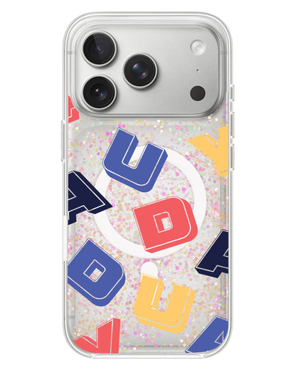 iPhone Glitter Case - Cool Monogram