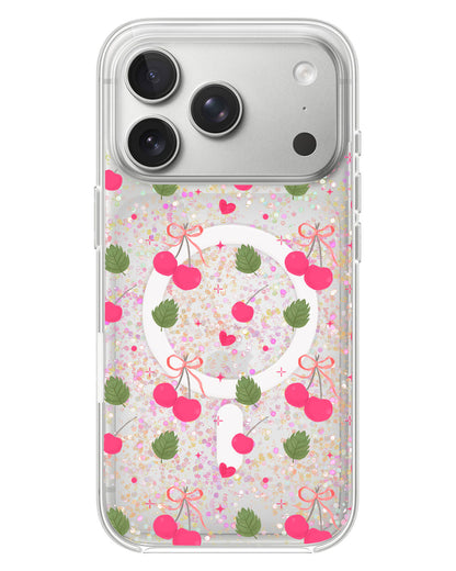 iPhone Glitter Case - Coquette Cherry
