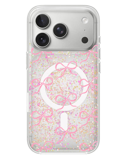 iPhone Glitter Case - Coquette Pink Bow