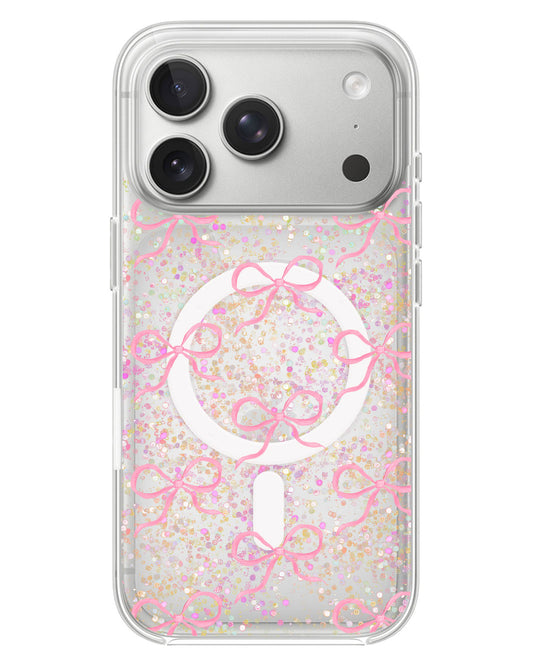 iPhone Glitter Case - Coquette Pink Bow