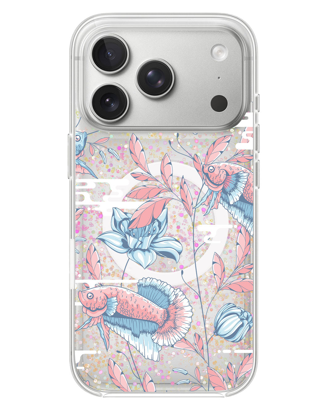 iPhone Glitter Case - Fish & Floral 3.0