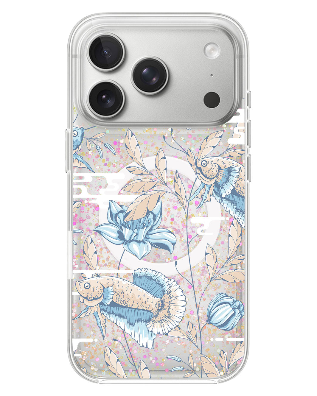 iPhone Glitter Case - Fish & Floral 4.0