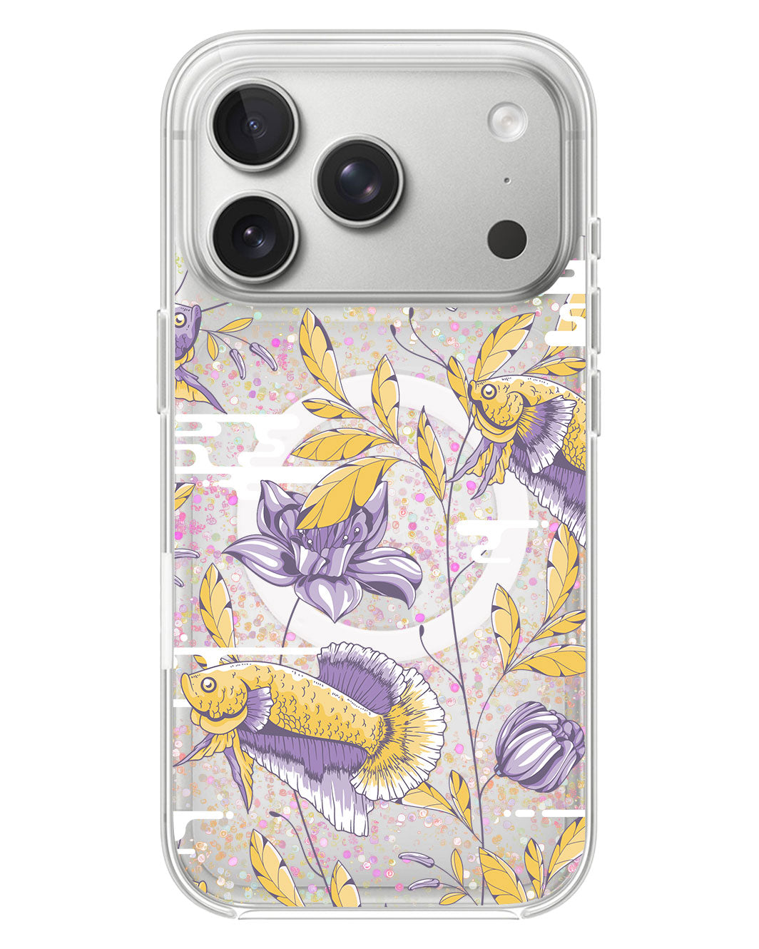 iPhone Glitter Case - Fish & Floral 5.0