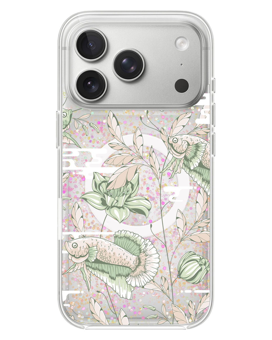 iPhone Glitter Case - Fish & Floral 6.0
