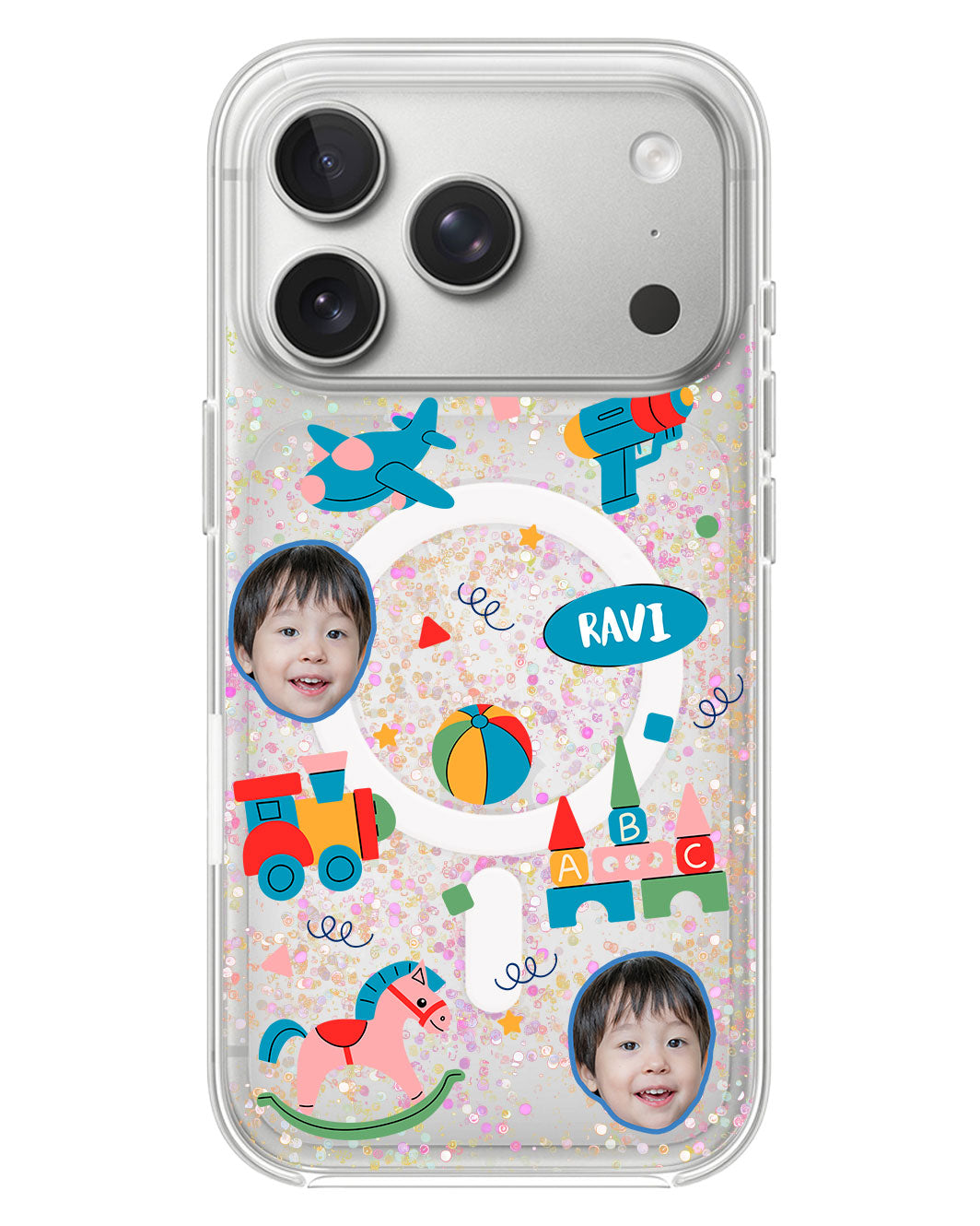 iPhone Glitter Case - Face Grid Boys Toys
