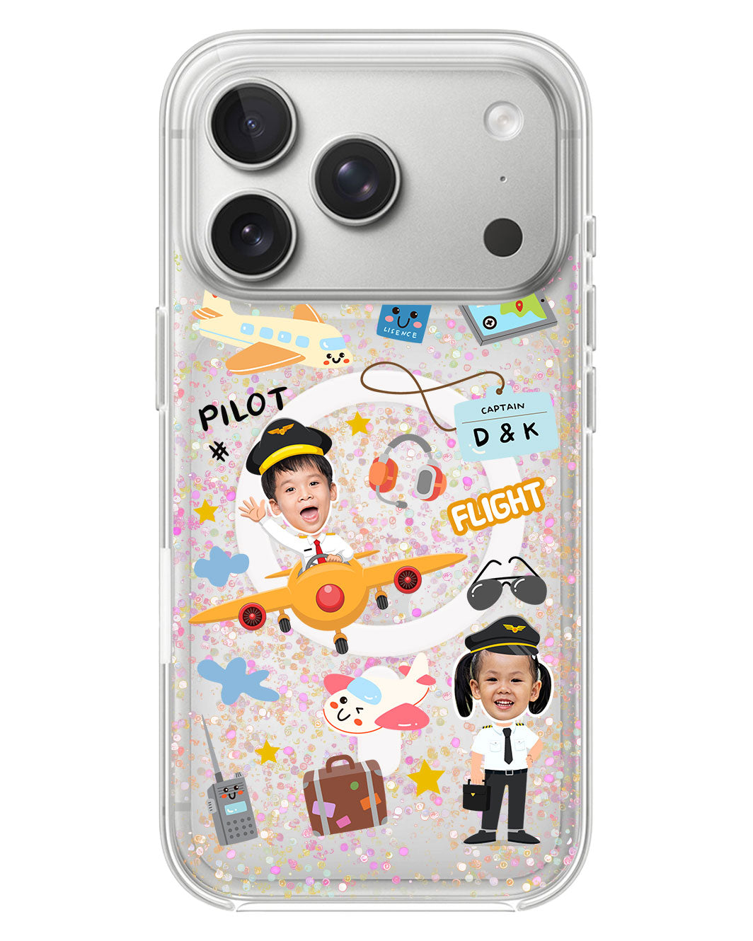iPhone Glitter Case - Face Grid Dream Pilot