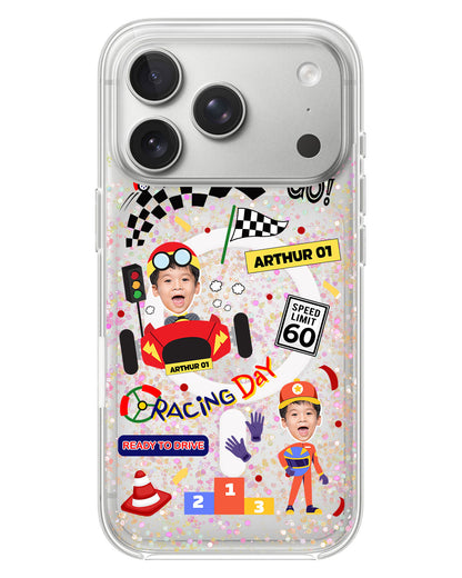 iPhone Glitter Case - Face Grid Dream Racer