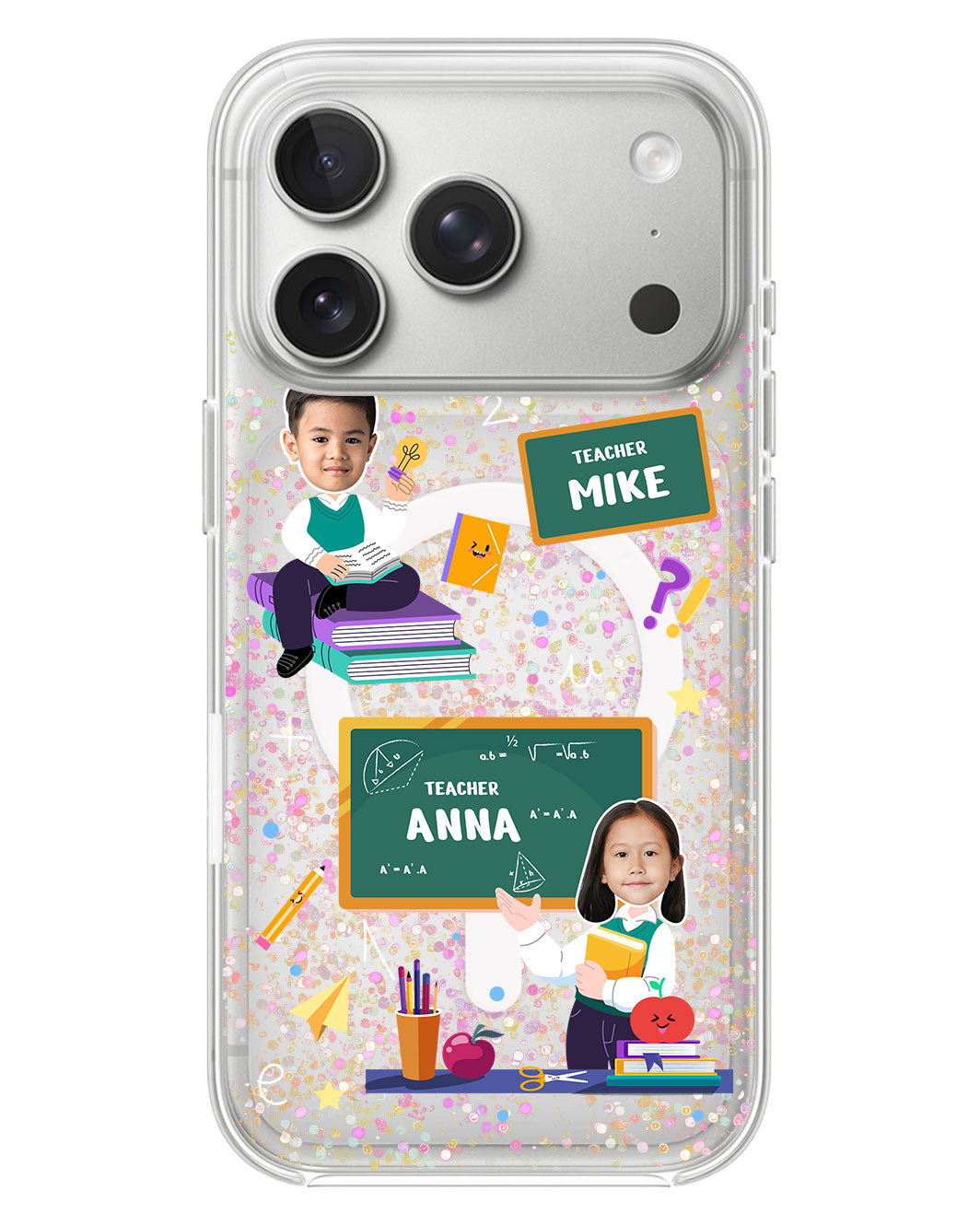 iPhone Glitter Case - Face Grid Dream Teacher