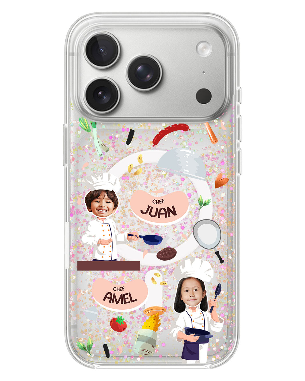 iPhone Glitter Case - Face Grid Dream Chef