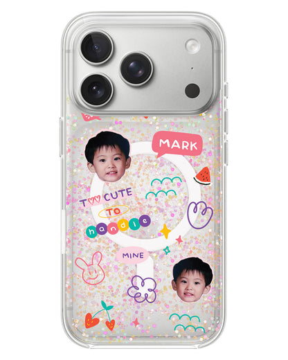iPhone Glitter Case - Face Grid