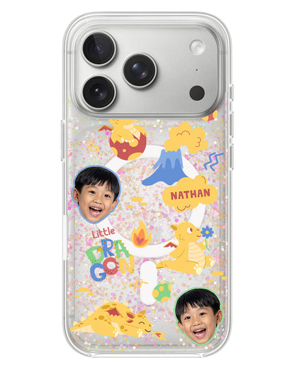 iPhone Glitter Case - Face Grid Little Dragon