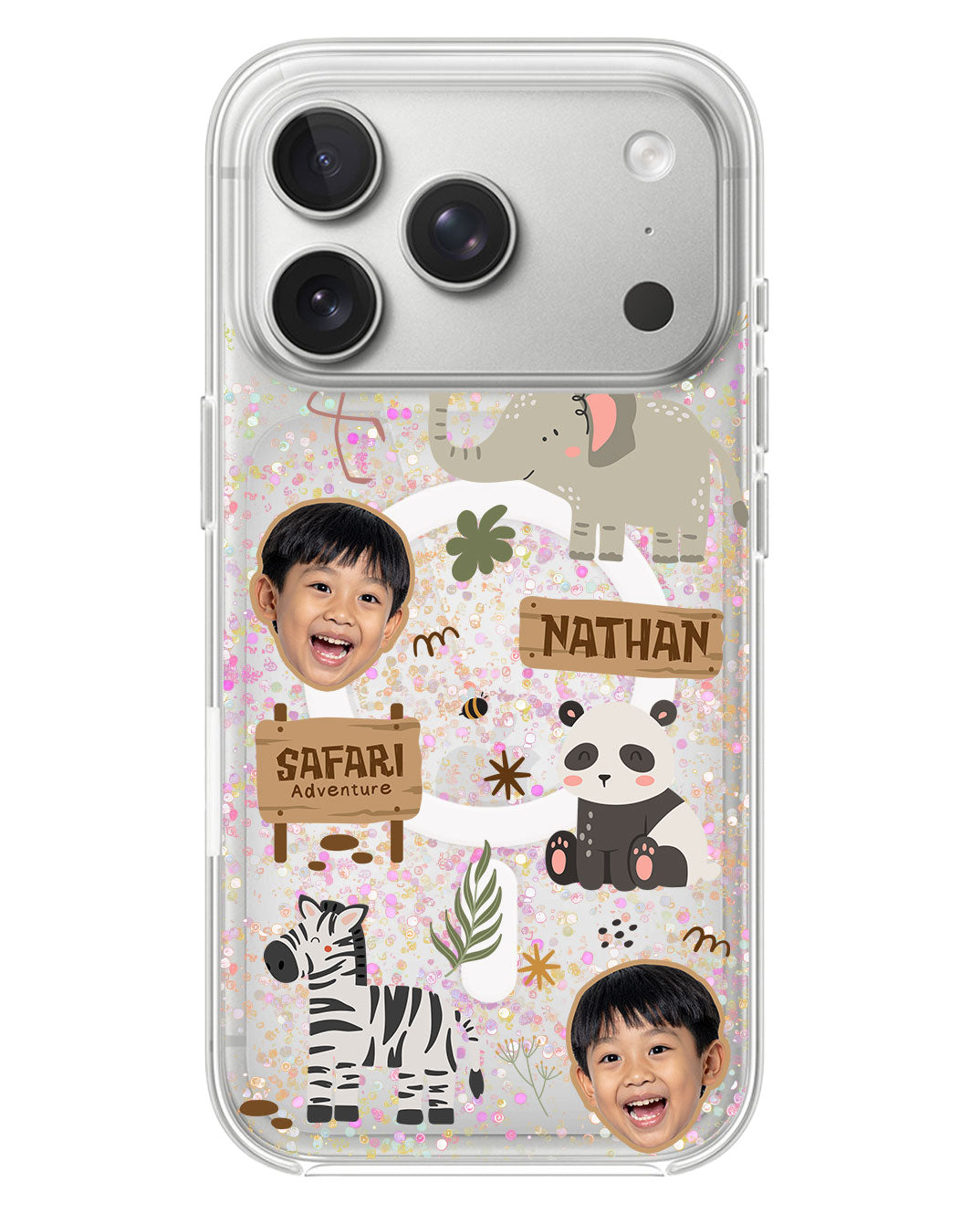 iPhone Glitter Case - face Grid Safari 2.0