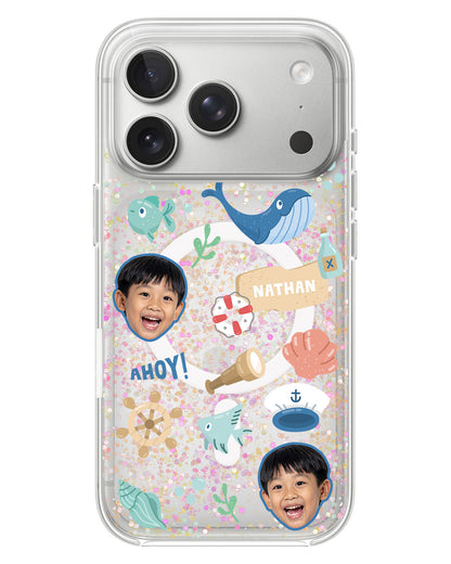iPhone Glitter Case - face Grid Sailor