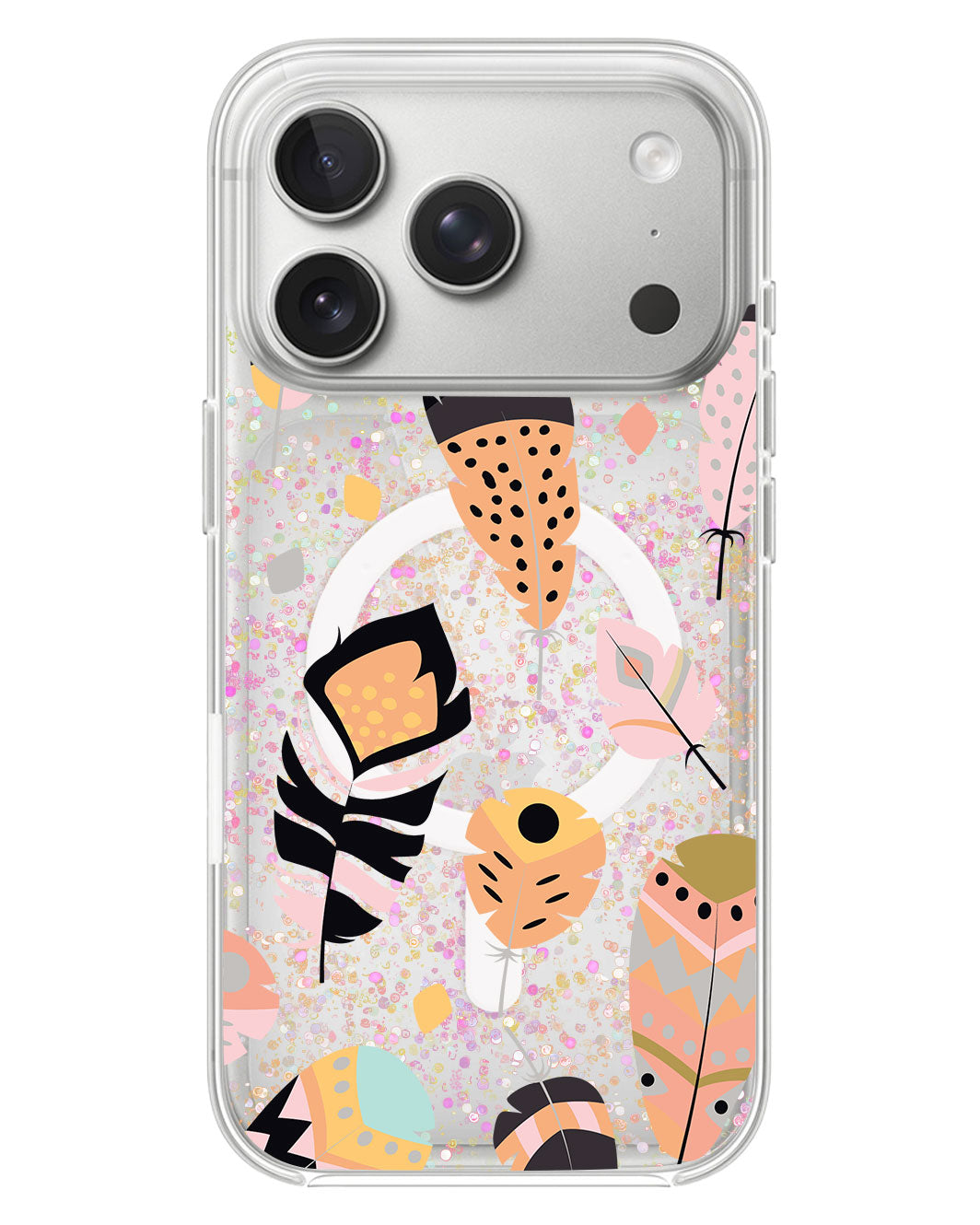 iPhone Glitter Case - Feathers