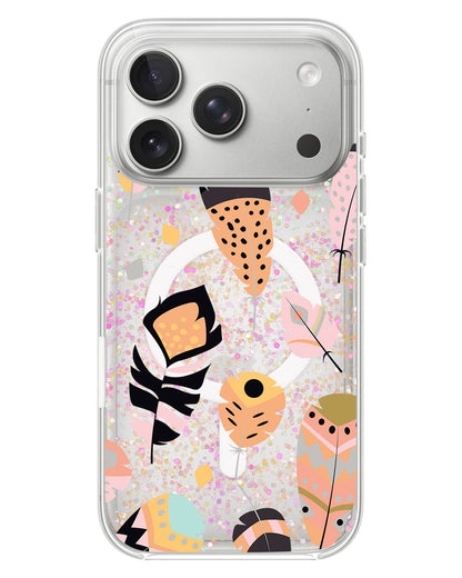 iPhone Glitter Case - Feathers