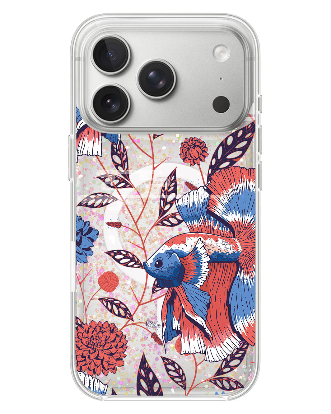 iPhone Glitter Case - Fish & Floral 2.0