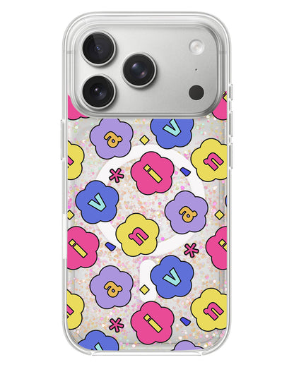 iPhone Glitter Case - Flower Petals Monogram 2.0