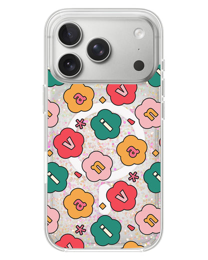 iPhone Glitter Case - Flower Petals Monogram 3.0