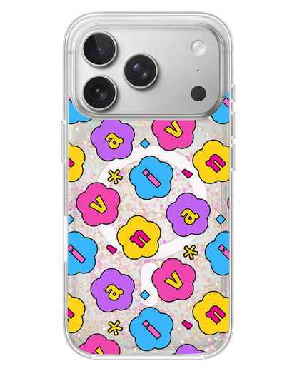 iPhone Glitter Case - Flower Petals Monogram 4.0