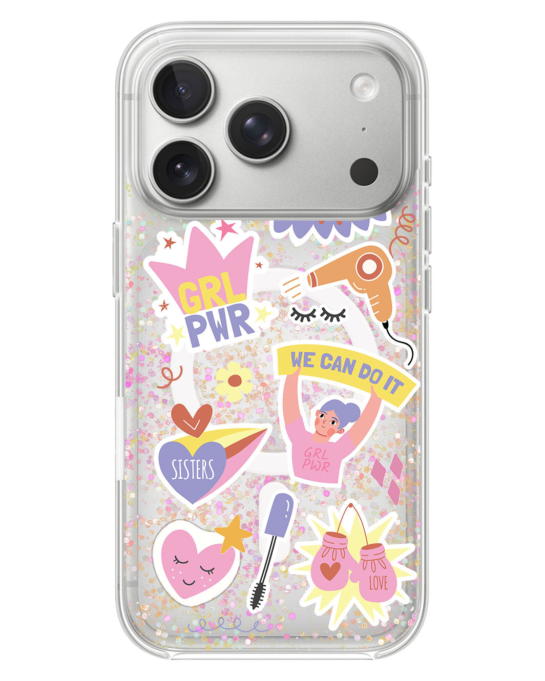 iPhone Glitter Case - Girl Power Sticker Pack