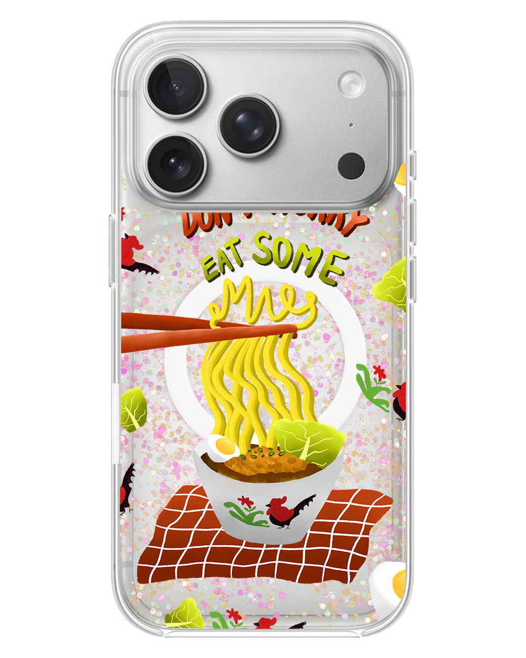iPhone Glitter Case - Go Eat Some Mie