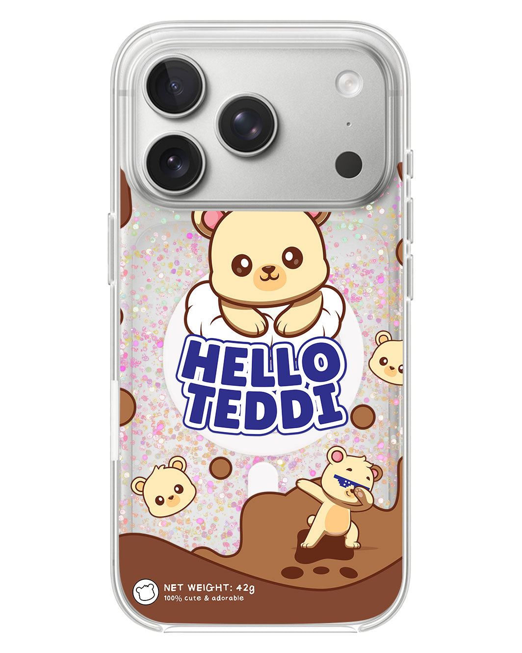 iPhone Glitter Case - Hello Teddy 1.0