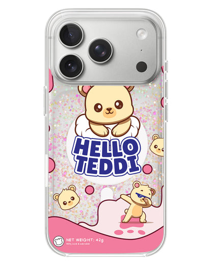 iPhone Glitter Case - Hello Teddy 2.0