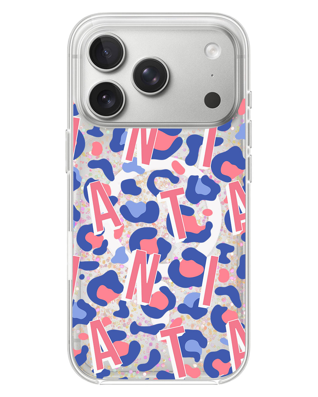 iPhone Glitter Case - Leopard Monogram 1.0