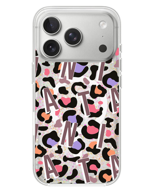 iPhone Glitter Case - Leopard Monogram 5.0