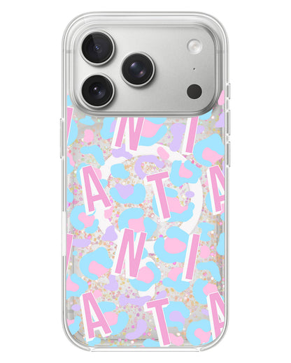 iPhone Glitter Case - Leopard Monogram 6.0