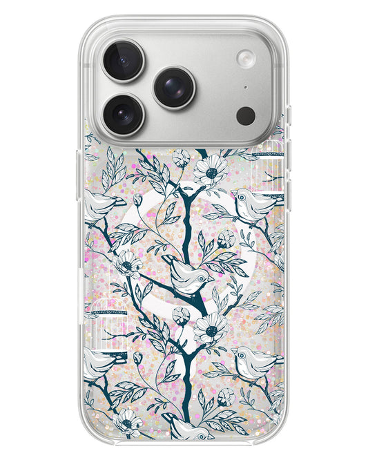 iPhone Glitter Case - Lovebird Monochrome