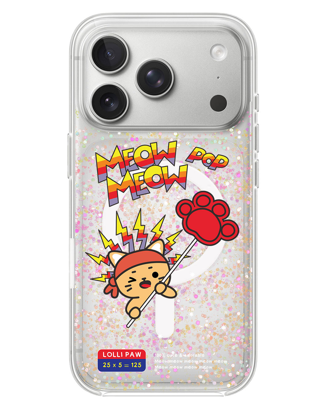 iPhone Glitter Case - Meow Pop 1.0